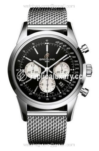 Breitling Transocean Chronograph Stainless Steel / Reverse Panda / Limited Edition AB015112/BA59/154A