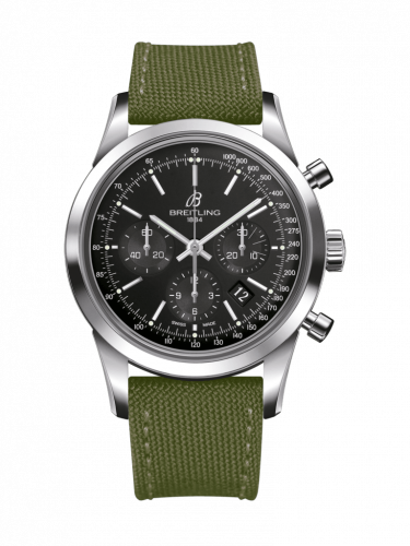 Breitling Transocean Chronograph Stainless Steel / Black / Military / Pin AB015212/BA99/106W/A20BA.1