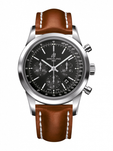 Breitling Transocean Chronograph Stainless Steel / Black / Calf / Pin AB015212/BA99/433X/A20BA.1