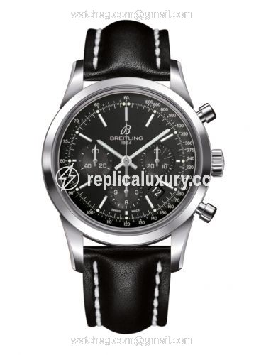 Breitling Transocean Chronograph Stainless Steel / Black / Calf / Pin AB015212/BA99/435X/A20BA.1