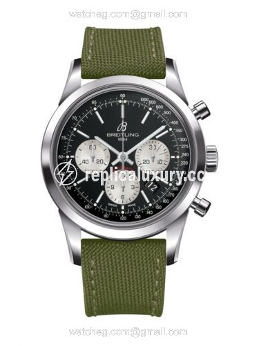 Breitling Transocean Chronograph Stainless Steel / Reverse Panda / Military / Pin AB015212/BF26/106W/A20BA.1