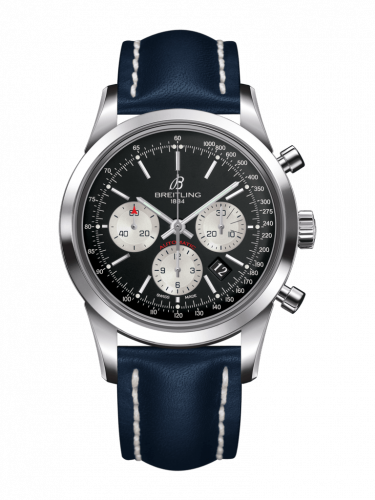 Breitling Transocean Chronograph Stainless Steel / Reverse Panda / Calf / Folding AB015212/BF26/112X/A20D.1