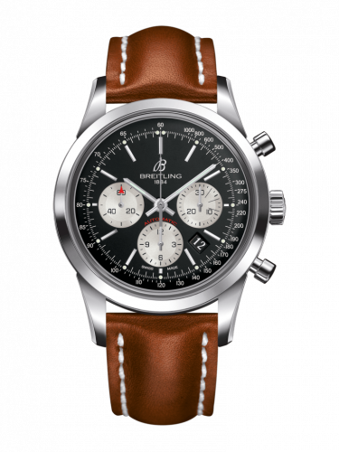 Breitling Transocean Chronograph Stainless Steel / Reverse Panda / Calf / Folding AB015212/BF26/434X/A20D.1
