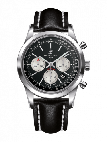 Breitling Transocean Chronograph Stainless Steel / Reverse Panda / Calf / Folding AB015212/BF26/436X/A20D.1