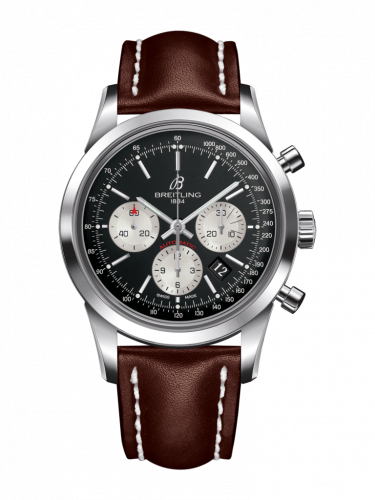 Breitling Transocean Chronograph Stainless Steel / Reverse Panda / Calf / Folding AB015212/BF26/438X/A20D.1
