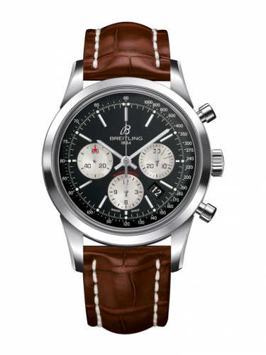 Breitling Transocean Chronograph Stainless Steel / Reverse Panda / Croco / Pin AB015212/BF26/737P/A20BA.1