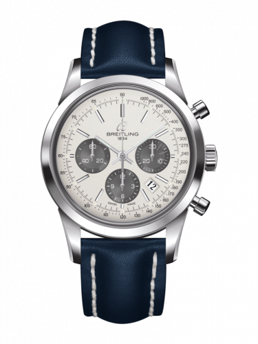 Breitling Transocean Chronograph Stainless Steel / Panda / Calf / Folding AB015212/G724/112X/A20D.1