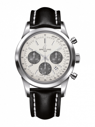 Breitling Transocean Chronograph Stainless Steel / Panda / Calf / Folding AB015212/G724/436X/A20D.1