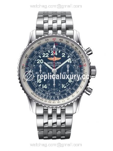 Breitling Cosmonaute Stainless Steel / Blue / Bracelet AB0210B4/C917/447A