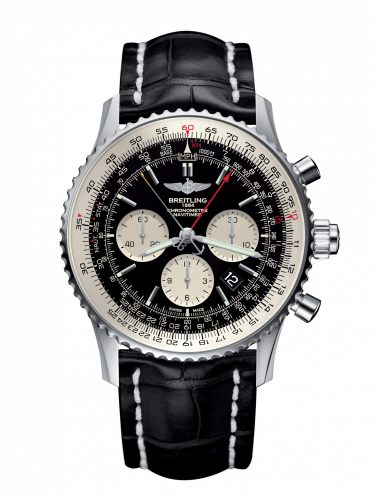Breitling Navitimer Rattrapante Stainless Steel / Black / Croco / Folding AB031021/BF77/761P/A20D.1