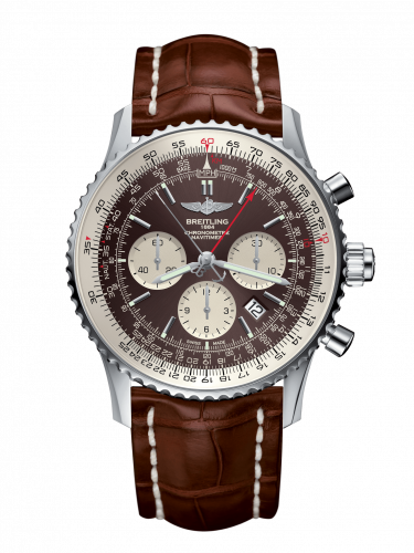 Breitling Navitimer Rattrapante Stainless Steel / Panamerican Bronze / Croco / Pin AB031021/Q615/754P/A20BA.1