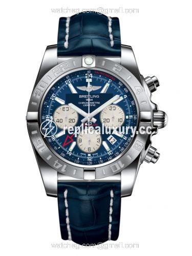 Breitling Chronomat 44 GMT Stainless Steel / Metallica Blue / Croco AB042011.C851.731P