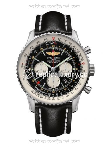 Breitling Navitimer GMT Stainless Steel / Black / Calf / Pin AB0441211B1X1