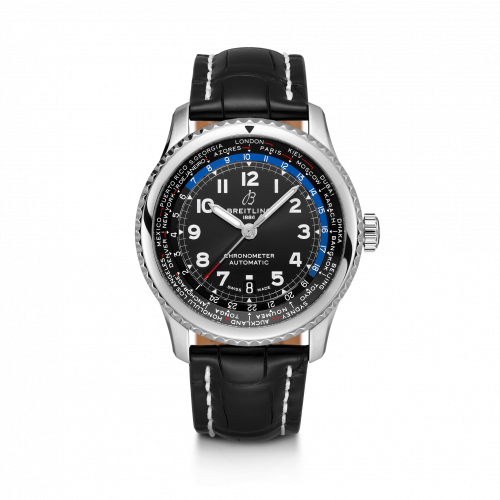 Breitling Navitimer 8 B35 Automatic Unitime 43 Stainless Steel / Black / Black Croco / Pin AB3521U41B1P1