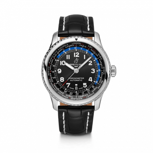 Breitling Navitimer 8 B35 Automatic Unitime 43 Stainless Steel / Black / Black Croco / Folding AB3521U41B1P2