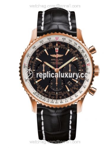 Breitling Navitimer 01 46 Red Gold / Black / Croco / Pin RB0127E6/BF16/760P/R20BA.1