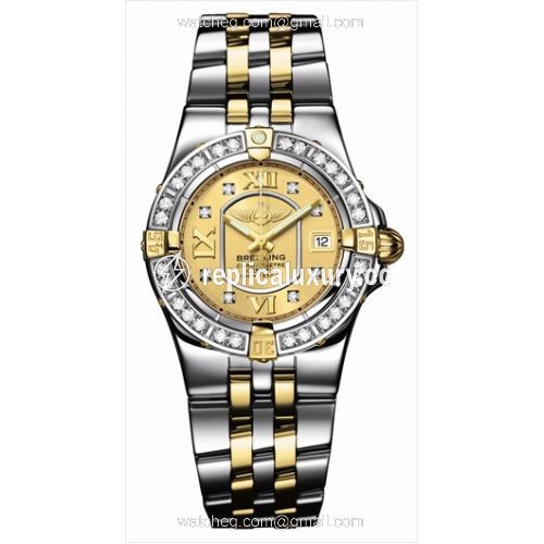 Breitling Starliner 2008 Two Tone / Diamond Bezel / Gold B7134012.H544