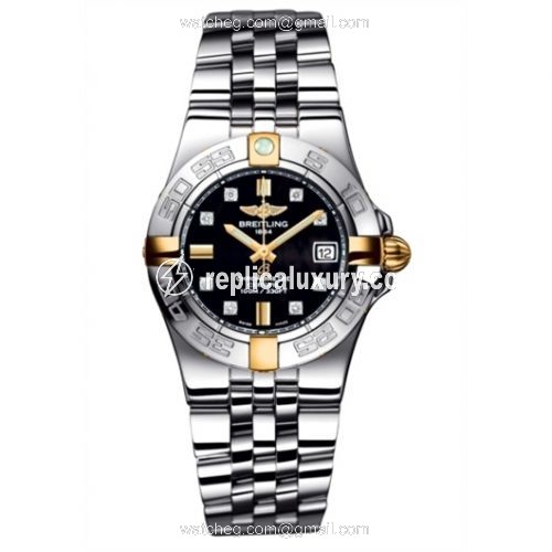Breitling Galactic 30 Two Tone Black / Diamond / Bracelet B71340L2.BA15.368A