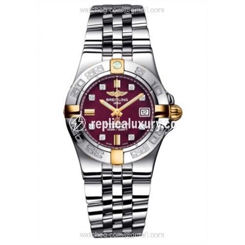 Breitling Galactic 30 Two Tone Red / Diamond / Bracelet B71340L2.K526.368A