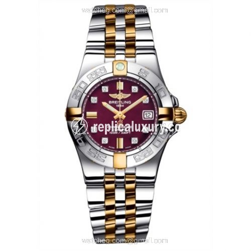 Breitling Galactic 30 Two Tone Red / Diamond / Two Tone Bracelet B71340L2.K526.368D