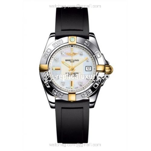 Breitling Galactic 32 Two Tone MOP / Diamond / Rubber B71356L2.A710.133S