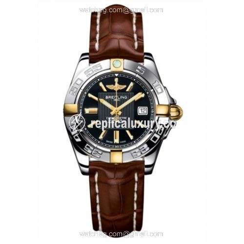 Breitling Galactic 32 Two Tone Black / Croco B71356L2.BA11.778P