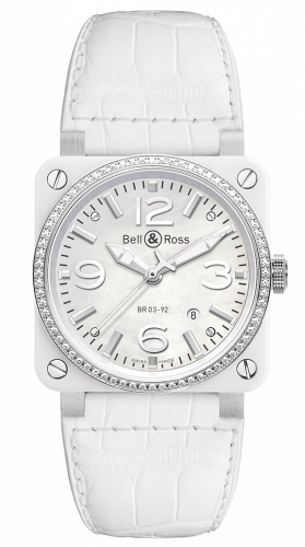 Bell & Ross BR 03 92 White Ceramic / Diamond BR0392-WH-C-D/SCA