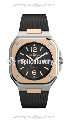 Bell & Ross BR 05 Stainless Steel / Rose Gold / Black / Rubber BR05A-BL-STPG/SRB