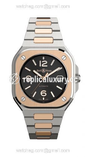 Bell & Ross BR 05 Stainless Steel / Rose Gold / Black / Bracelet BR05A-BL-STPG/SSG