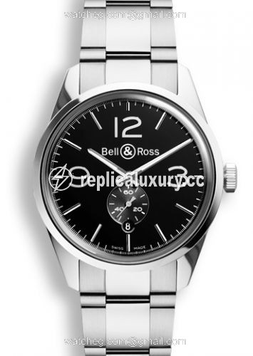 Bell & Ross BR 123 Officer Black BRG123BLSTSST