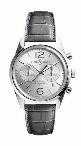 Bell & Ross BR 126 Officer Silver Chronograph BRG126-WH-ST/SCR