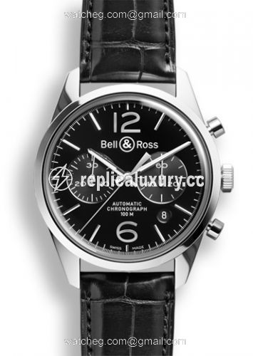 Bell & Ross BR 126 Officer Black Chronograph BRG126BLSTSCR