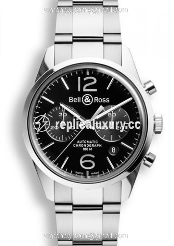 Bell & Ross BR 126 Officer Black Chronograph BRG126BLSTSST