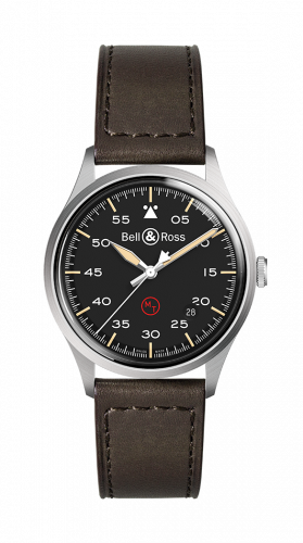 Bell & Ross BR V1-92 Stainless Steel / Black - Military / Calf BRV192-MIL-ST/SCA