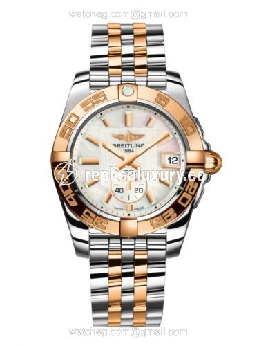 Breitling Galactic 36 Automatic Stainless Steel / Rose Gold / Pearl / Bracelet C37330121A1C1