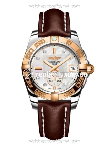 Breitling Galactic 36 Automatic Stainless Steel / Rose Gold / Pearl Diamond / Calf C3733012/A725/416X/A16BA.1