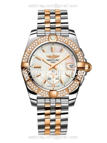 Breitling Galactic 36 Automatic Stainless Steel / Rose Gold / Diamond / Pearl / Bracelet C3733053.A724.376C