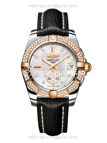 Breitling Galactic 36 Automatic Stainless Steel / Rose Gold / Diamond / Pearl Diamond / Sahara C3733053.A725.213X