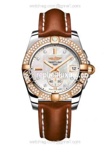 Breitling Galactic 36 Automatic Stainless Steel / Rose Gold / Diamond / Pearl Diamond / Calf C3733053.A725.412X