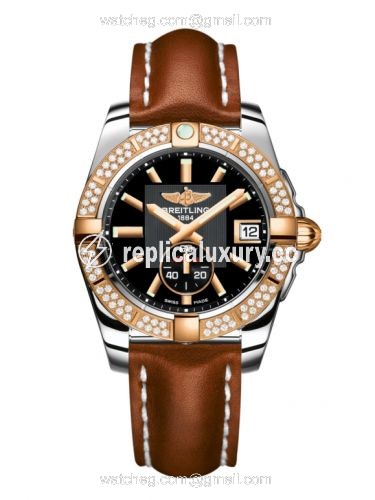 Breitling Galactic 36 Automatic Stainless Steel / Rose Gold / Diamond / Volcano Black / Calf C3733053.BA54.412X