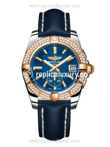 Breitling Galactic 36 Automatic Stainless Steel / Rose Gold / Diamond / Gun Blue / Calf C3733053.C831.194X
