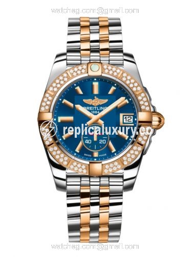 Breitling Galactic 36 Automatic Stainless Steel / Rose Gold / Diamond / Gun Blue / Bracelet C3733053.C831.376C
