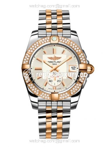 Breitling Galactic 36 Automatic Stainless Steel / Rose Gold / Diamond / Stratus Silver / Bracelet C3733053.G714.376C