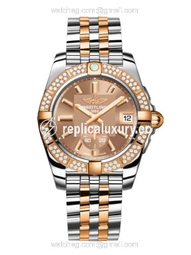 Breitling Galactic 36 Automatic Stainless Steel / Rose Gold / Diamond / Copperhead Bronze / Bracelet C3733053.Q584.376C