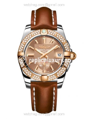 Breitling Galactic 36 Automatic Stainless Steel / Rose Gold / Diamond / Copperhead Bronze / Calf C3733053.Q584.412X
