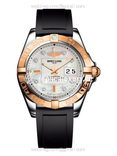 Breitling Galactic 41 Stainless Steel / Rose Gold / Pearl Diamond / Rubber C49350L2.A706.132S