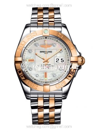Breitling Galactic 41 Stainless Steel / Rose Gold / Pearl Diamond / Bracelet C49350L2.A706.366C