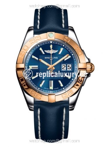 Breitling Galactic 41 Stainless Steel / Rose Gold / Metallica Blue / Calf C49350L2.C810.113X