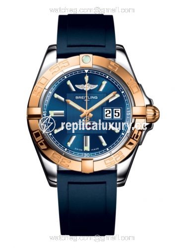 Breitling Galactic 41 Stainless Steel / Rose Gold / Metallica Blue / Rubber C49350L2.C810.138S