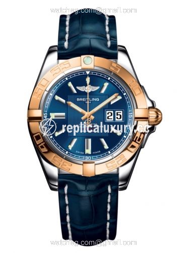 Breitling Galactic 41 Stainless Steel / Rose Gold / Metallica Blue / Croco C49350L2.C810.718P